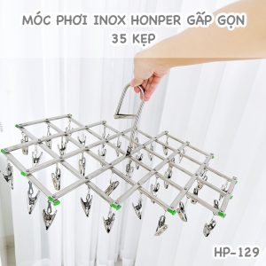 Móc Phơi Inox Honper Gấp Gọn 35 Kẹp - HP 129