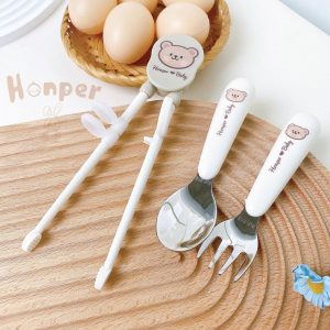 Set đũa kèm dĩa thìa gấu