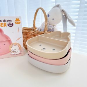 Khay ăn dặm Silicon hình thỏ