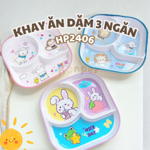 Khay ăn dặm 3 ngăn Honper - HP2406