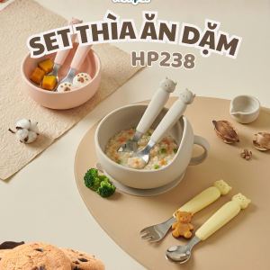 Set Thìa Dĩa Ăn Dặm Hình Mèo - HP238