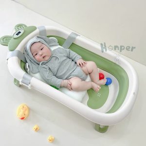 Chậu Tắm Gấp Gọn Có Nhiệt Kế Honper Hình Thỏ - HP110
