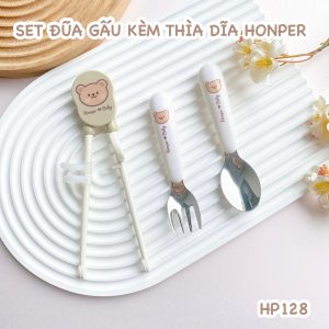 Set Đũa Kèm Dĩa Thìa Gấu - HP128
